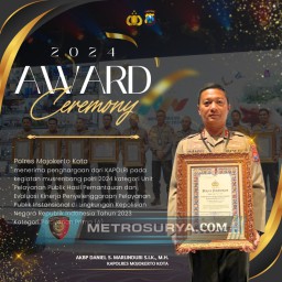 POLRES MOJOKERTO TERIMA PENGHARGAAN DARI KAPOLRI ATAS PELAYANAN PRIMA