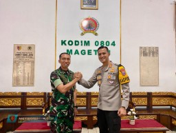 Sinergitas TNI-Polri Kapolres Magetan dan Dandim Jalin Silaturahmi Siap Kawal Pilkada 2024