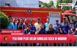 PLN Icon Plus Gelar Simulasi K3LH Penanggulangan Kebakaran Bersama Pemadam Kebakaran Kota Madiun