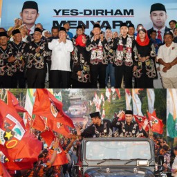 Pasangan YES - Dirham Resmi Mendaftar di KPU Lamongan, Didukung Ribuan Massa dan Tokoh Senior