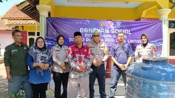 Rayakan Hari Lalulintas Bhayangkara Ke-69 Satlantas Polres Majalengka Gelar Bansos Penyediaan Fasilitas Air Bersih