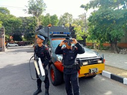 Pasukan Anti Drone Siaga di Kantor KPU Bali