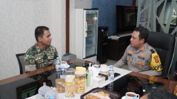 Kapolres Cirebon Kota Jalin Silaturahmi dengan Danyon Arhanud 14 PWY