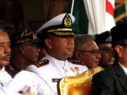 Danlanudal Sabang Hadiri Upacara Parade Dan Defile Peringatan HUT KE-79 TNI 2024.