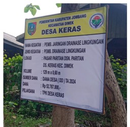 Pemdes Keras Diwek Bangun Drainase, Atasi Genangan Air Permudah Masuk Persawahan