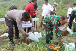 Program Ramah Lingkungan, Polres Probolinggo bersama Forkopimda Gelar Baksos Tanam Pohon Gamal