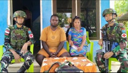 Pos Teluk Etna Satgas Yonif 642/Kps Laksanakan Yankes di Kampung Kiruru 