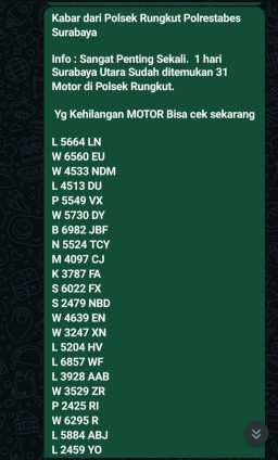 Heboh Pesan Berantai: Puluhan Motor Curian Ditemukan di Surabaya, Polisi Pastikan Berita itu Hoax