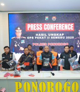 Polres Ponorogo Amankan Tersangka Penganiayaan Bersajam Pada Operasi Pekat II Semeru 2025