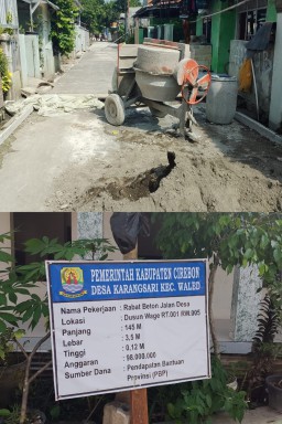 Pemdes Karangsari Pembangunan Rabat Beton Dusun Wage RT 001/ RW 005