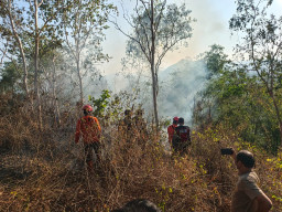 Empat Pendaki Terjebak Kebakaran di Gunung Orak arik Tim Gabungan Polres Trenggalek Berhasil Evakuasi