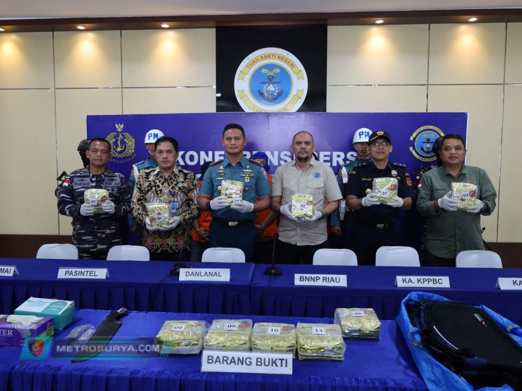 TNI AL BERHASIL GAGALKAN PENYELUNDUPAN LEBIH DARI 11KG NARKOBA JENIS SABU SENILAI 41 MILYAR