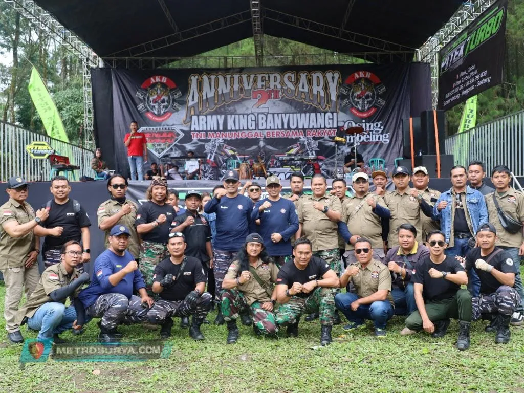 JALIN SILATURAHMI DAN PERKUAT SOLIDITAS, DANLANAL BANYUWANGI HADIRI ANNIVERSARY ARMY KING BANYUWANGI.