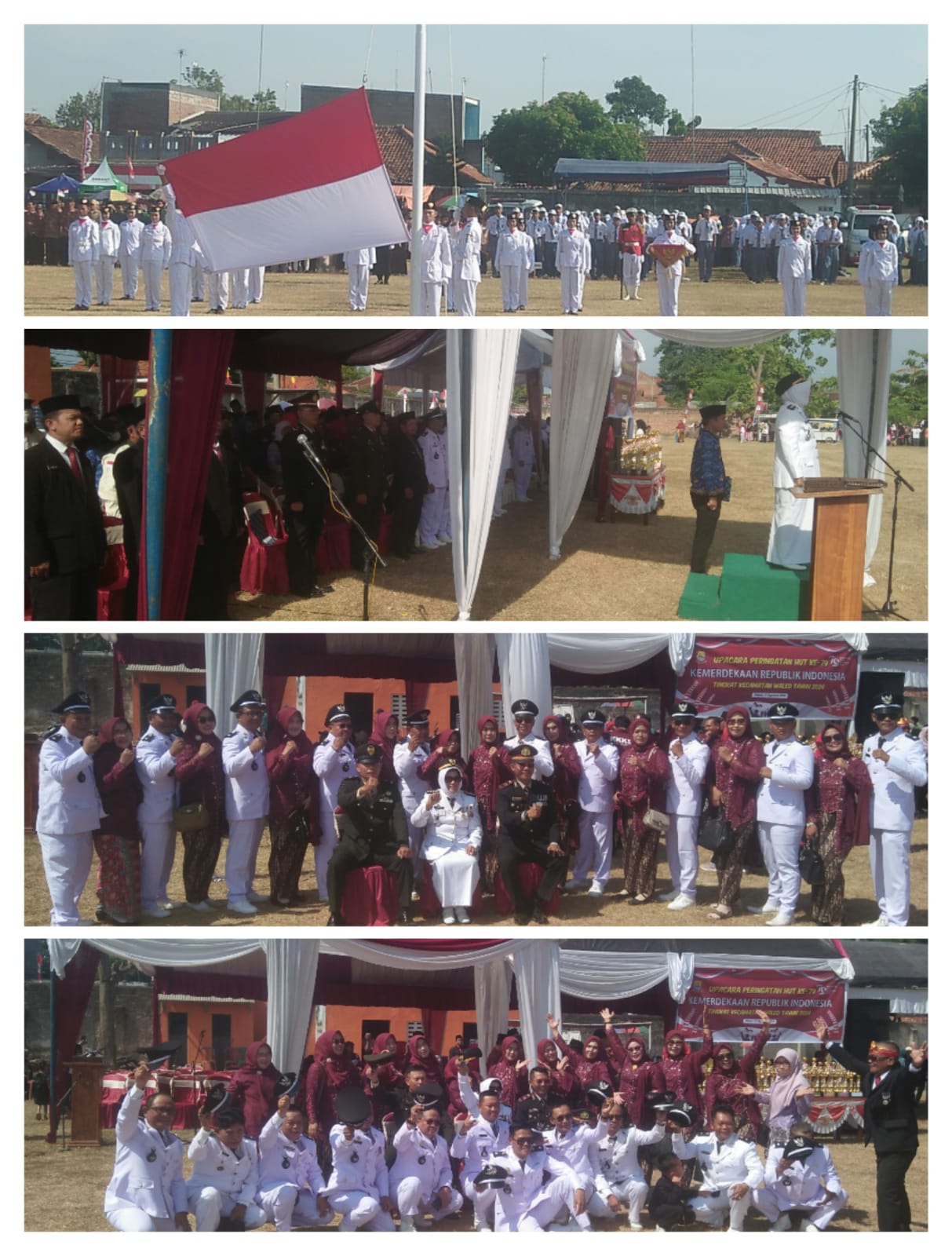 Peringati HUT RI Ke-79, Kecamatan Waled Gelar Upacara Bendera Lapangan Waled Kota