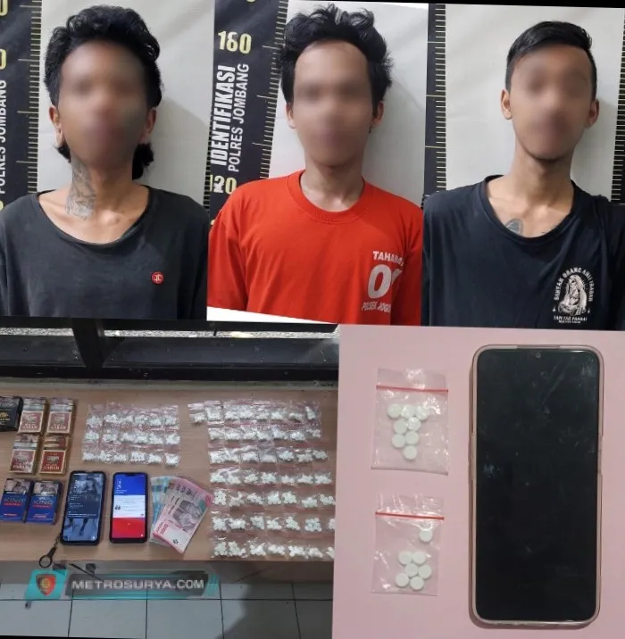 Polisi Jombang Berhasil Meringkus Tiga Pengedar Pil Koplo Jenis L dan Y