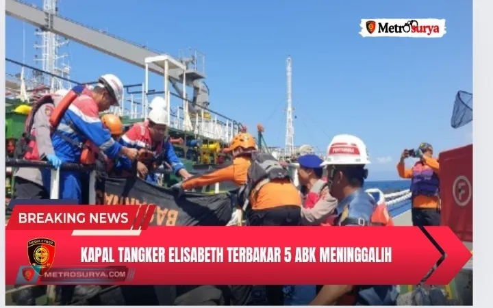 Kapal Tangker Elisabeth Terbakar 5 ABK Meninggal