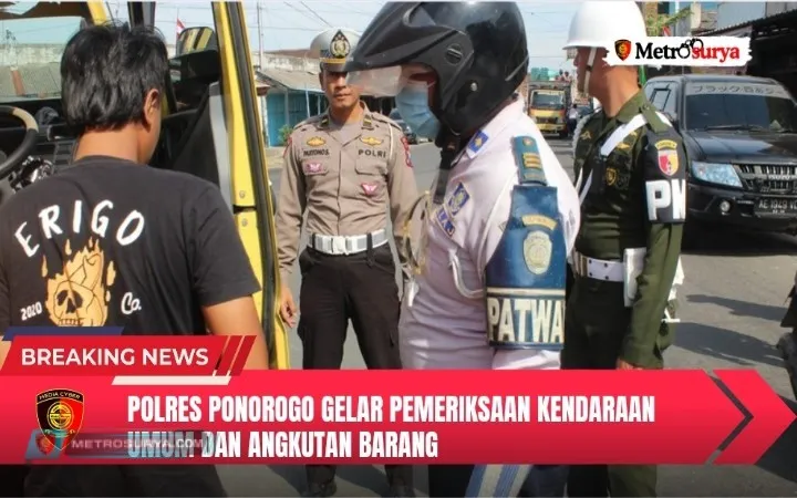Polres Ponorogo Gelar Pemeriksaan Kendaraan Umum dan Angkutan Barang