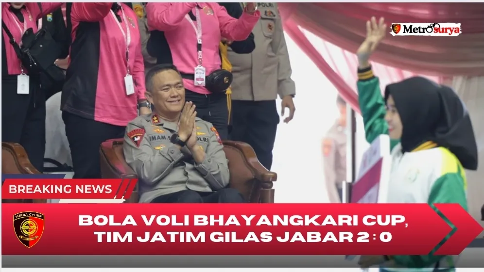 Bola Voli Bhayangkari Cup, Tim Jatim Gilas Jabar 2 : 0