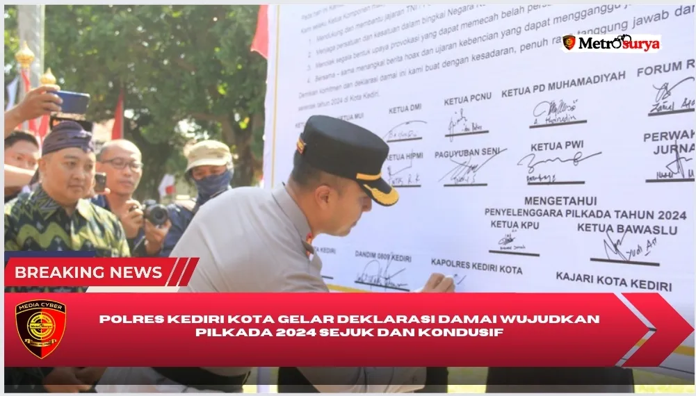 Polres Kediri Kota Gelar Deklarasi Damai Wujudkan Pilkada 2024 Sejuk dan Kondusif