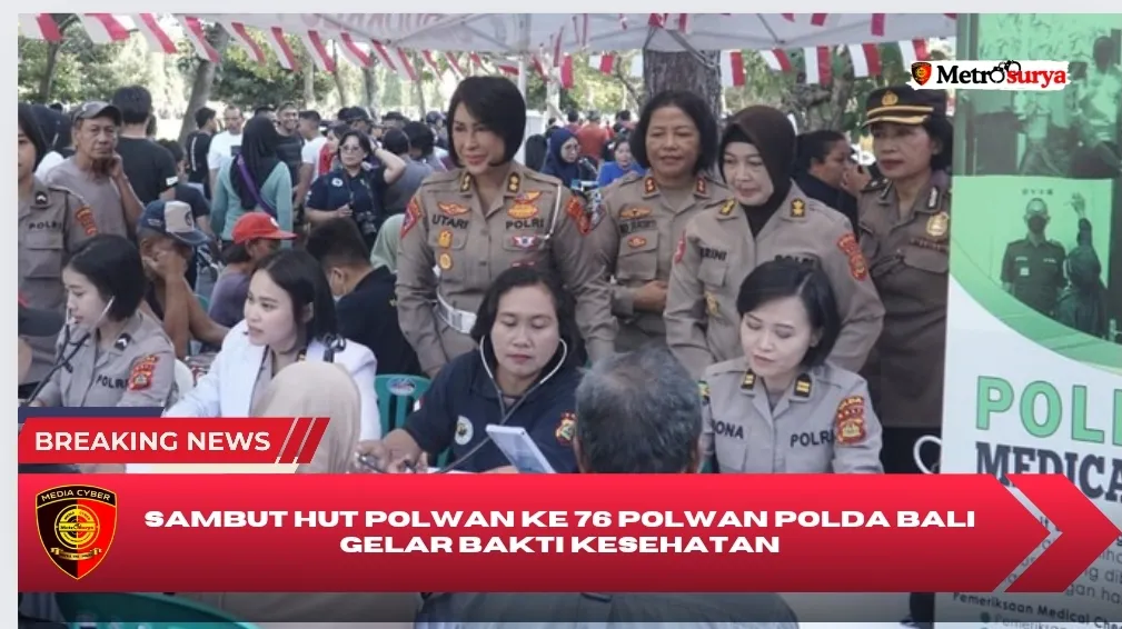 Polwan Polda Bali dan Bid Dokkes Polda Bali & Rumkit Bhayangkara Denpasar Laksanakan Bakti Kesehatan