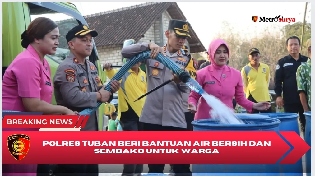 Lagi, Polres Tuban Beri Bantuan Air Bersih dan Sembako untuk Warga Terdampak Kemarau