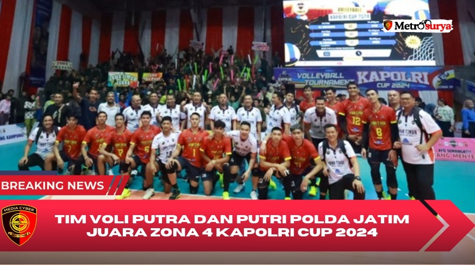 Bermain Sempurna Tim Voli Putra dan Putri Polda Jatim Juara Zona 4 Kapolri Cup 2024