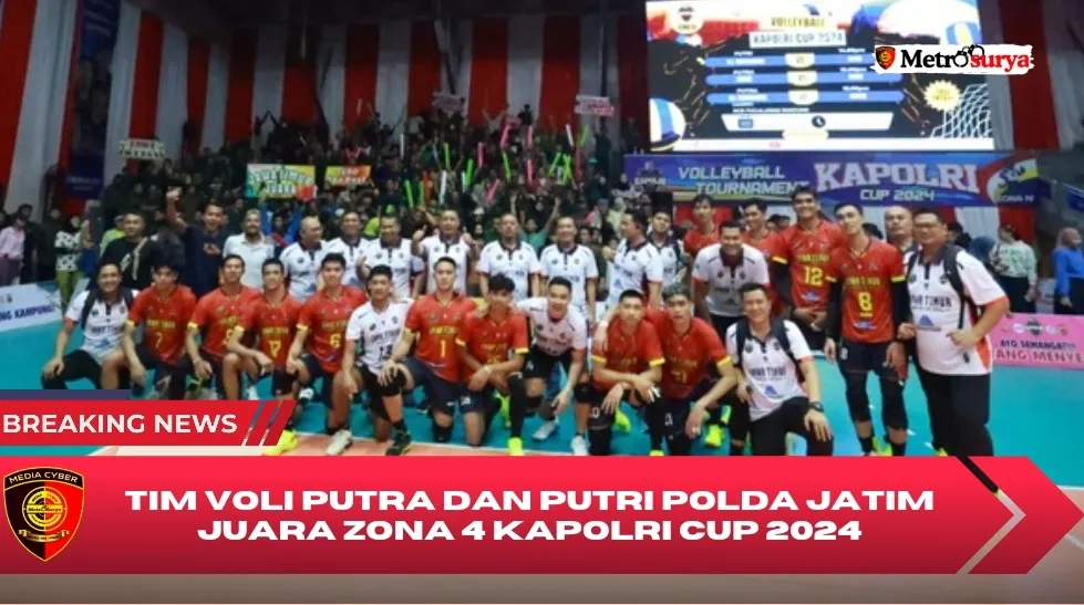 Bermain Sempurna Tim Voli Putra dan Putri Polda Jatim Juara Zona 4 Kapolri Cup 2024