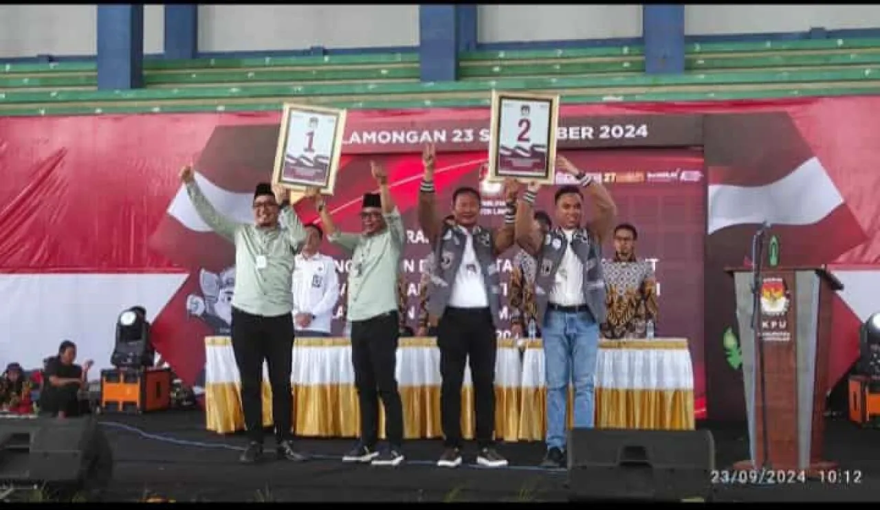 KPU Lamongan Menetapkan Hasil Undian Nomer Paslon Cabup.Cawabup.