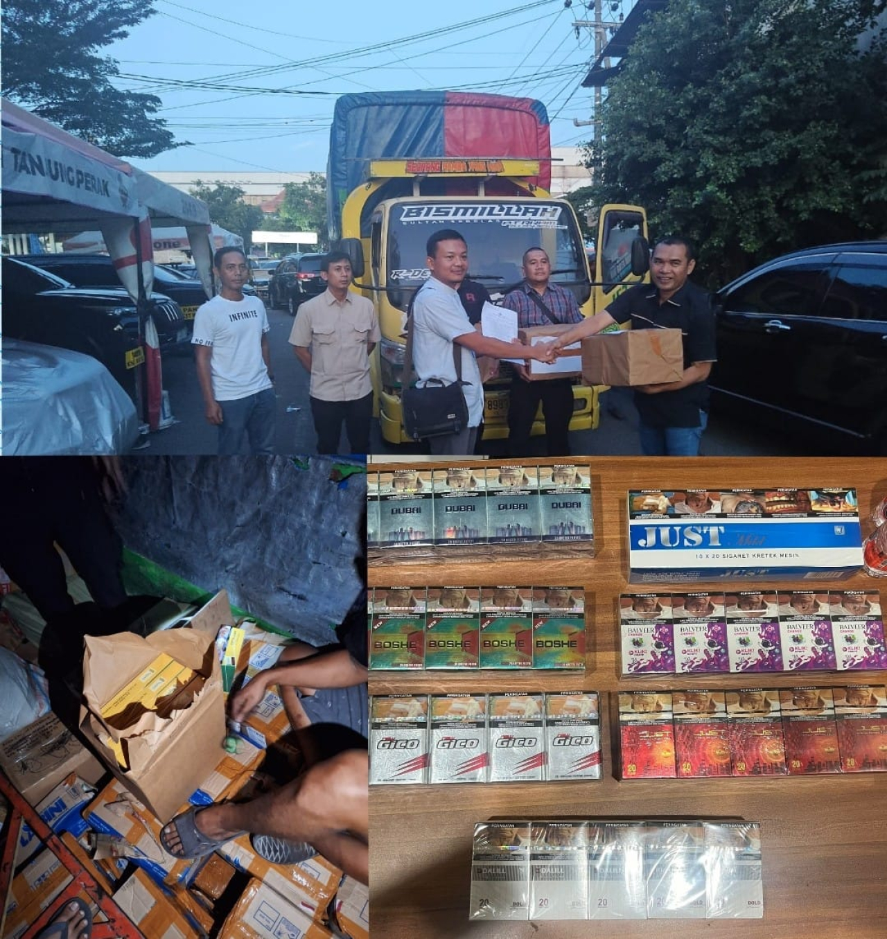 Satreskrim Polres Pelabuhan Tanjung Perak Serahkan Jutaan Batang Rokok Ilegal Ke Bea Cukai