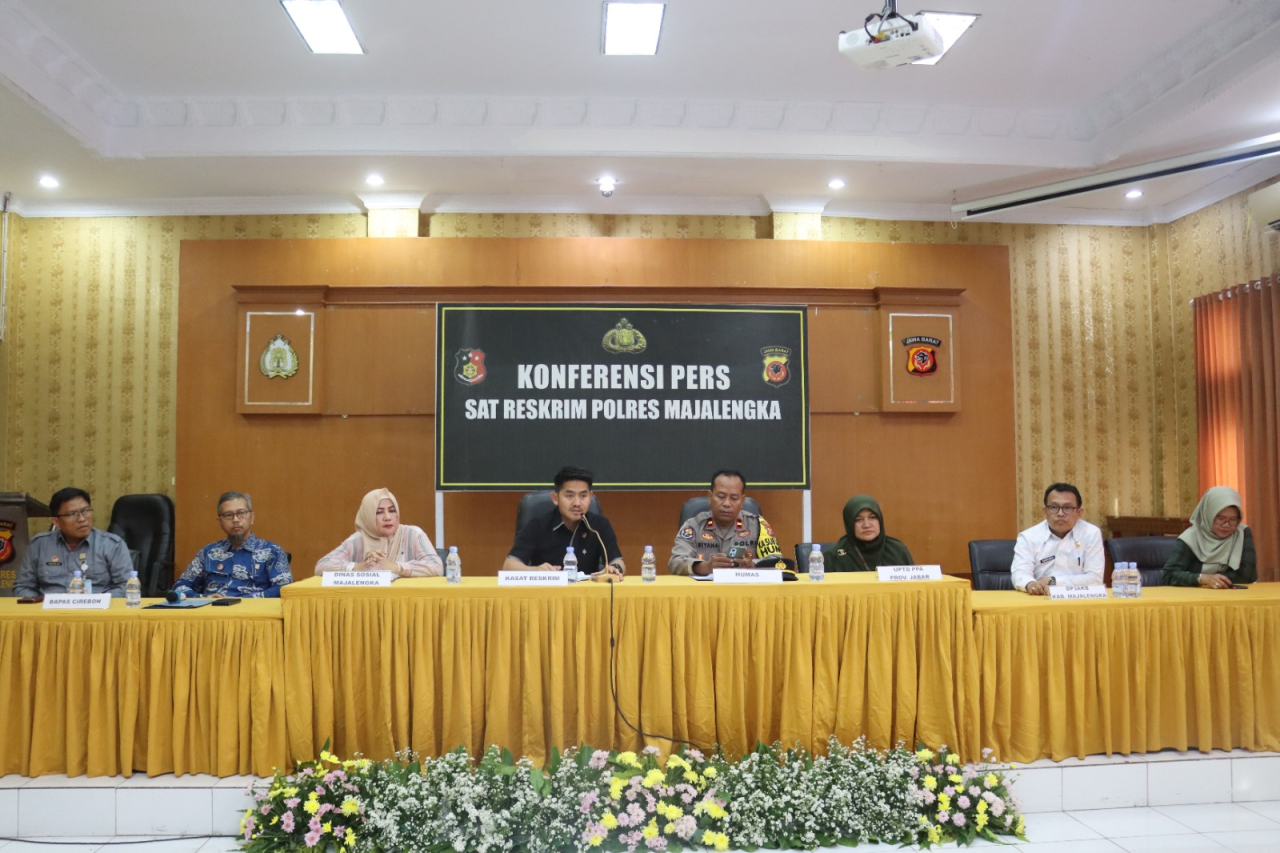 Polres Majalengka Bersama Dinas Terkait Gelar Konferensi Pers Dugaan Pencabulan Anak di Bawah Umur