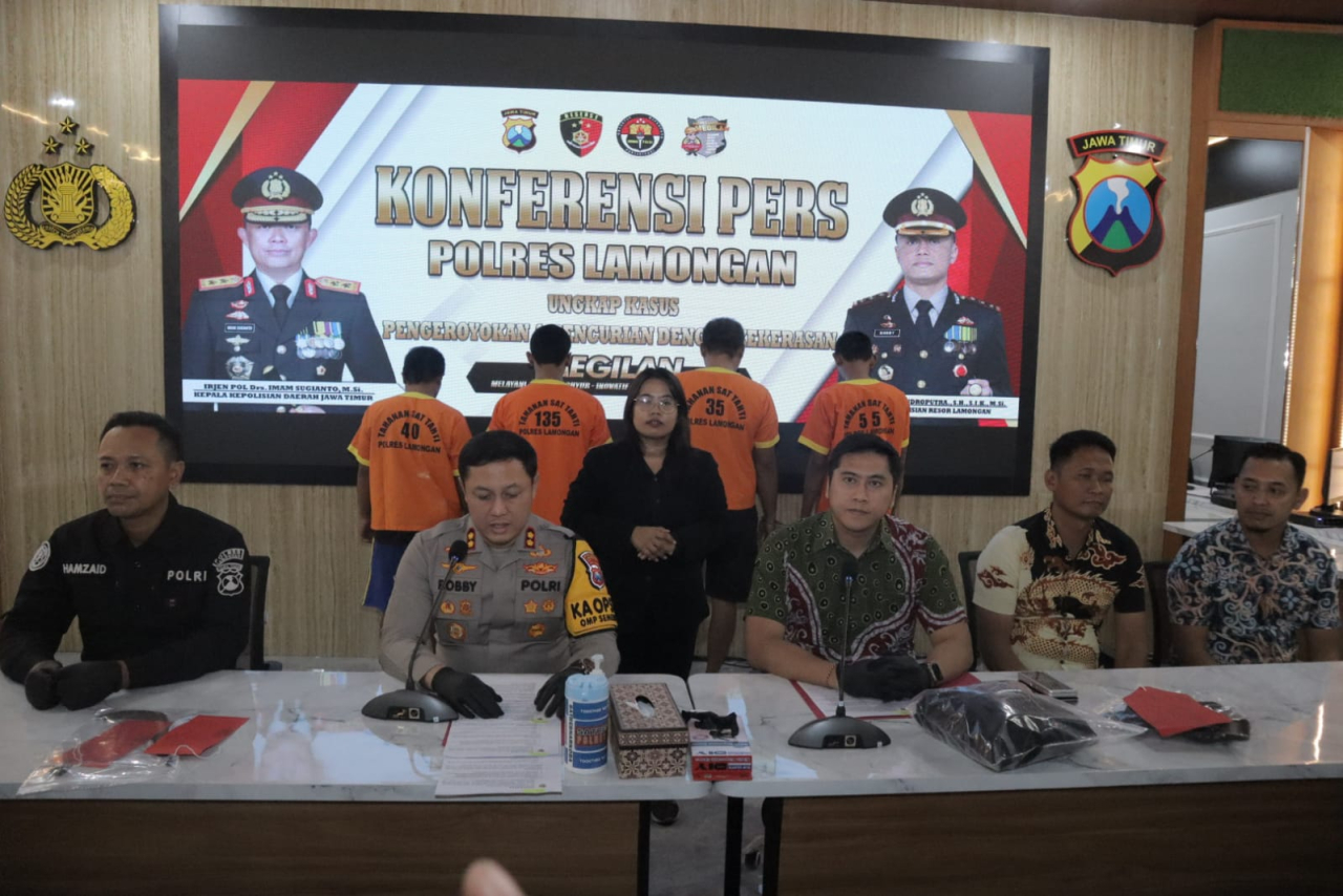 Polres Lamongan Berhasil Ungkap 2 Kasus Curas dan 1 Kasus Kekerasan, Tersangka Diamankan