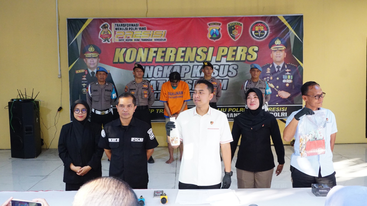 Polresta Sidoarjo Amankan Tersangka Cabuli Gadis Dibawah Umur