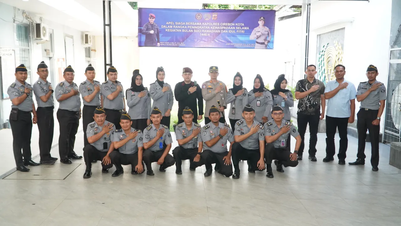 Perkuat Sinergi, Kapolres Cirebon Kota Pimpin Apel Pagi di Rutan Kelas I Cirebon