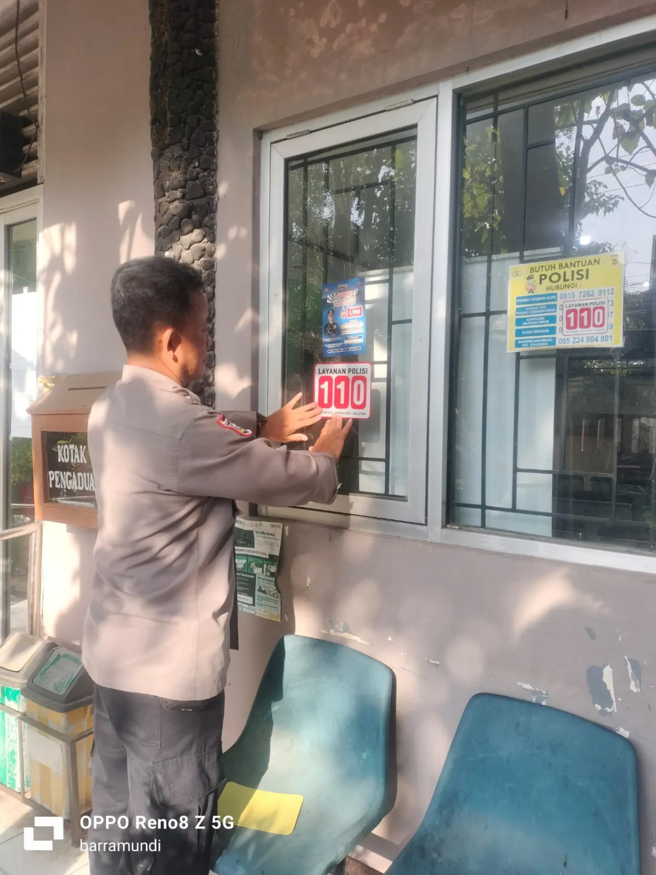 Bhabinkamtibmas Kalijaga Polsek Seltim Polres Ciko Sosialisasikan Layanan Call Center 110 Kepada Warga
