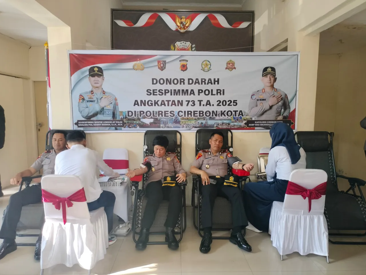 Serdik Sespimma Polri Angkatan ke-73 Gelar Donor Darah di Gedung PP Polri Polres Cirebon Kota
