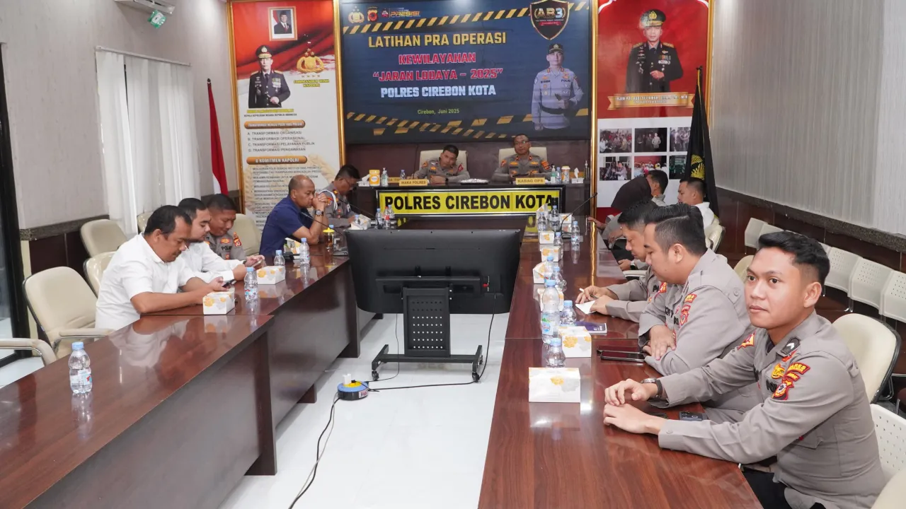 Polres Cirebon Kota Ikuti Latpra Ops Jaran Lodaya 2025 Tingkat Polda Jabar Secara Virtual