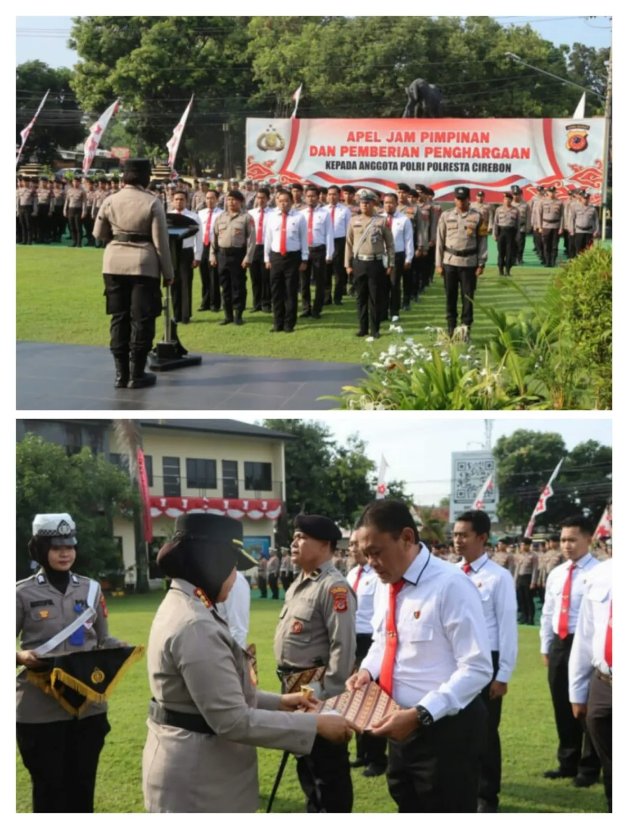 Kapolresta Cirebon Pimpin Apel Jam Pimpinan dan Pemberian Penghargaan Kepada Personel