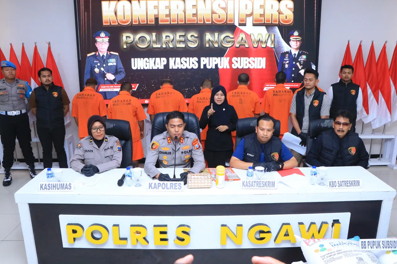 Polres Ngawi Berhasil Ungkap Upaya Penjualan Ilegal 17,8 Ton Pupuk Bersubsidi