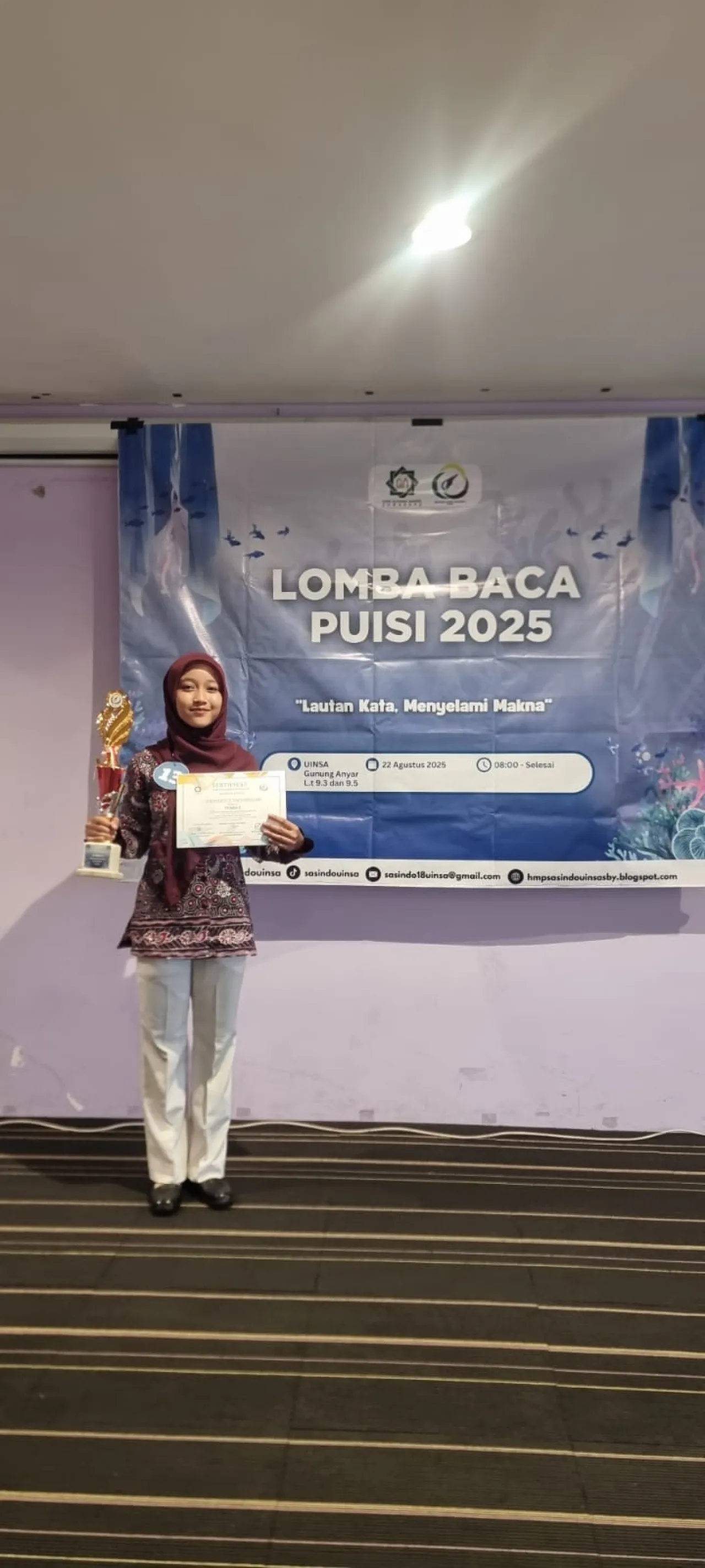 Siswi MAN 7 Jombang Raih Juara 2 Lomba Baca Puisi Nasional