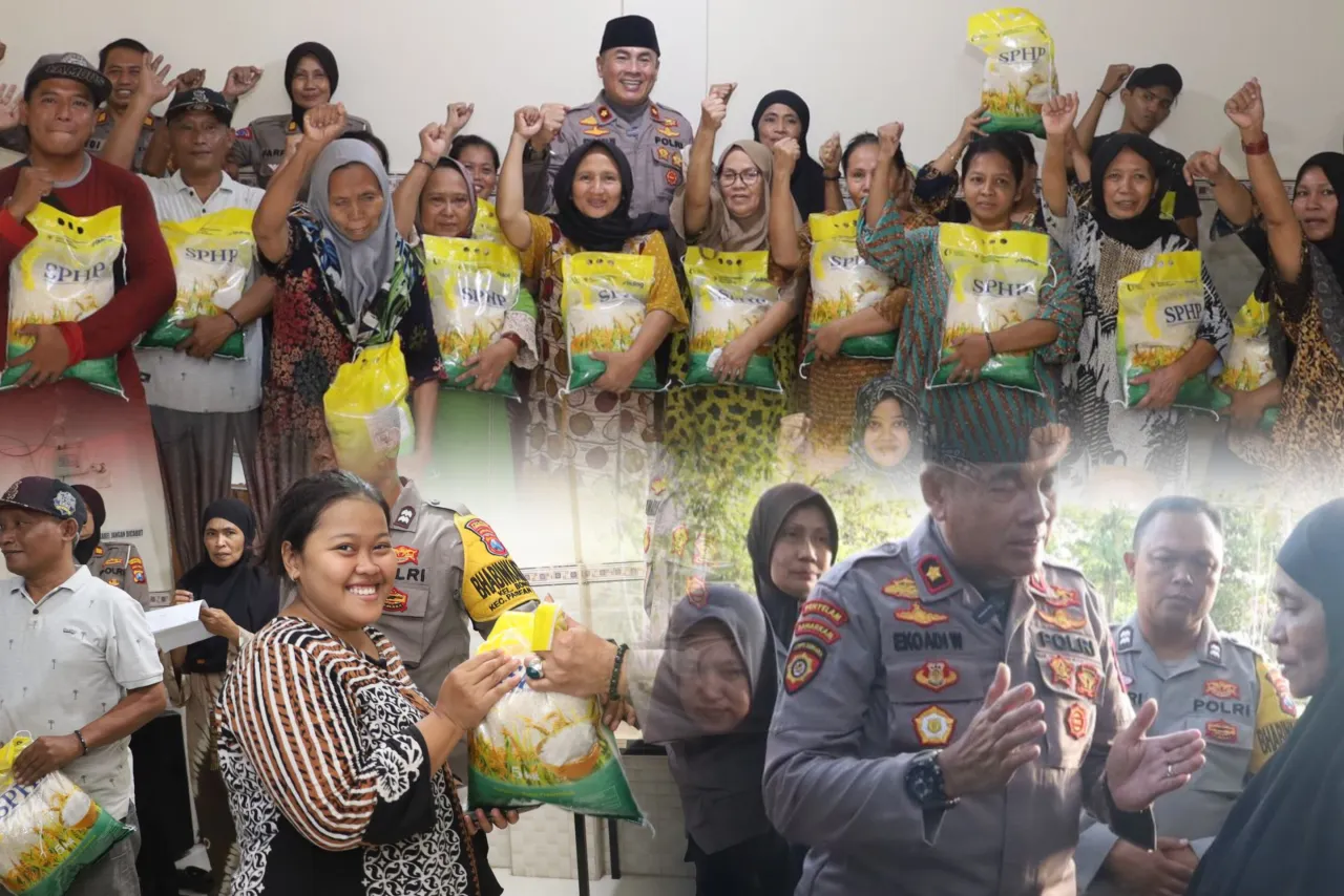 Polres Pelabuhan Tanjung Perak Gelar Baksos Bagikan 150 Paket Beras SPHP untuk Warga PB Cantikan