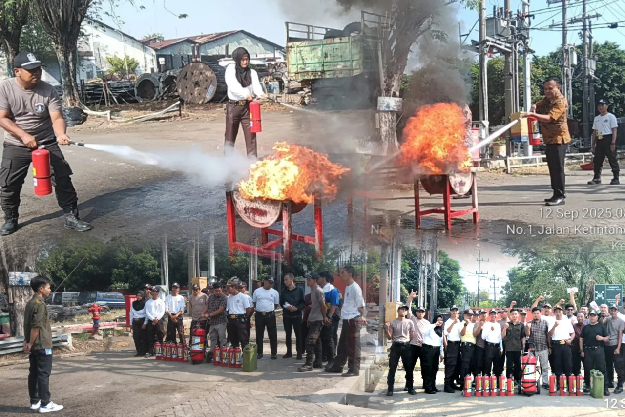 Tingkatkan Basic Penanganan Darurat, Satpam dan Driver PT HPI di PLN UIP JBTB Ikuti Penyegaran & Simulasi APAR