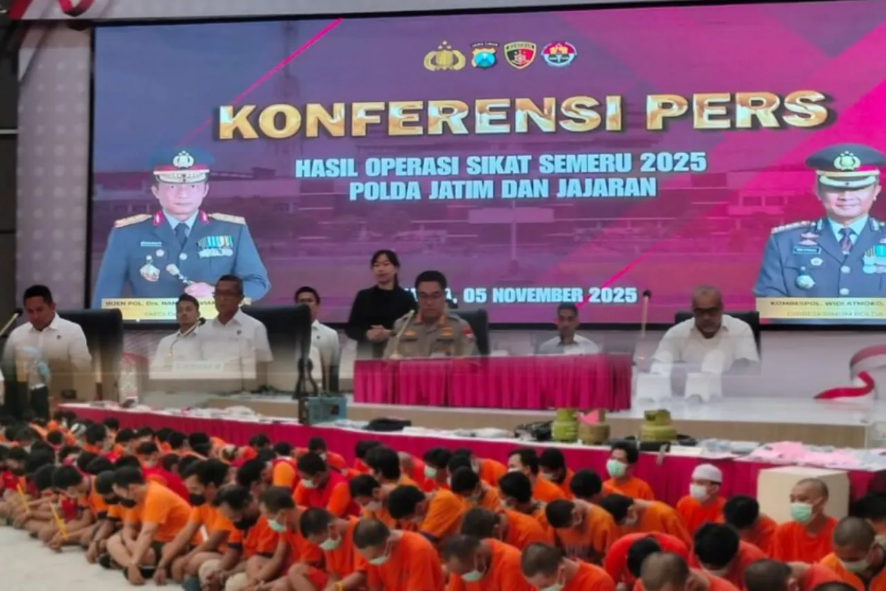 Operasi Sikat Semeru 2025, Polda Jatim Ungkap 1.443 Kasus Kriminal dalam 12 Hari