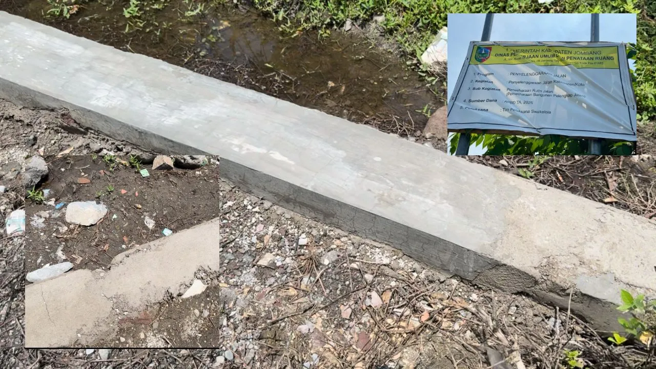 Finishing Proyek Pelengkap Jalan oleh Dinas PUPR Jombang Dinilai di Luar Ekspektasi