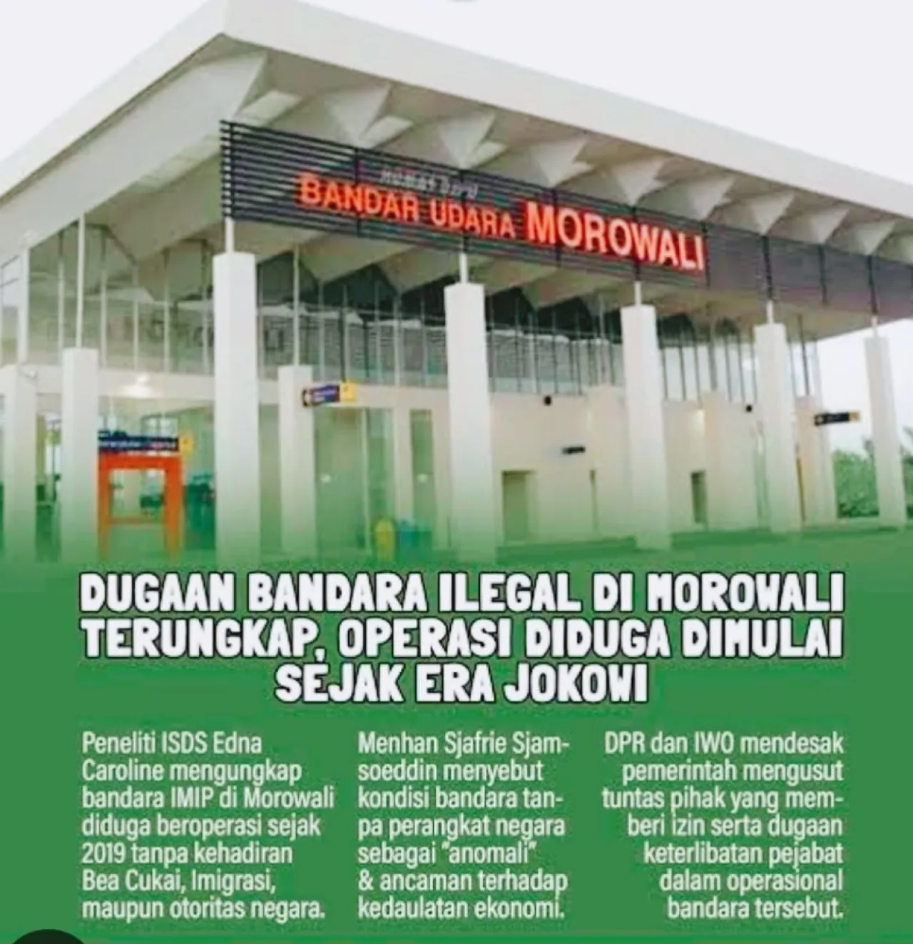 Bandara PT IMIP Morowali: Fakta, Evaluasi, dan Arah Penataan Nasional
