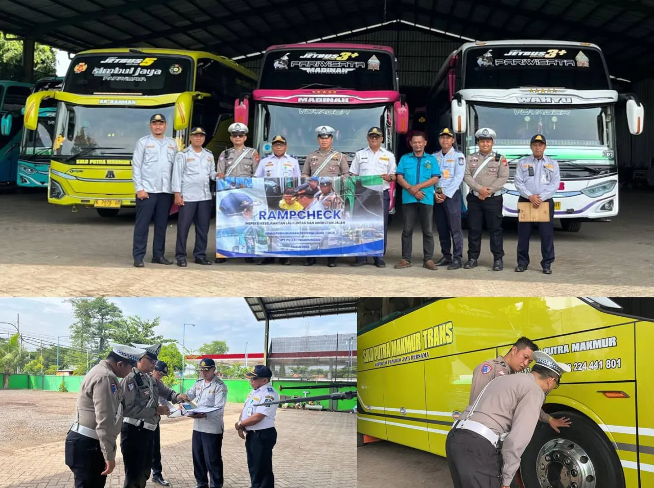 Jelang Nataru 2025/2026, Satlantas Polres Pasuruan Ramp Check Inspeksi Bus Umum/Pariwisata