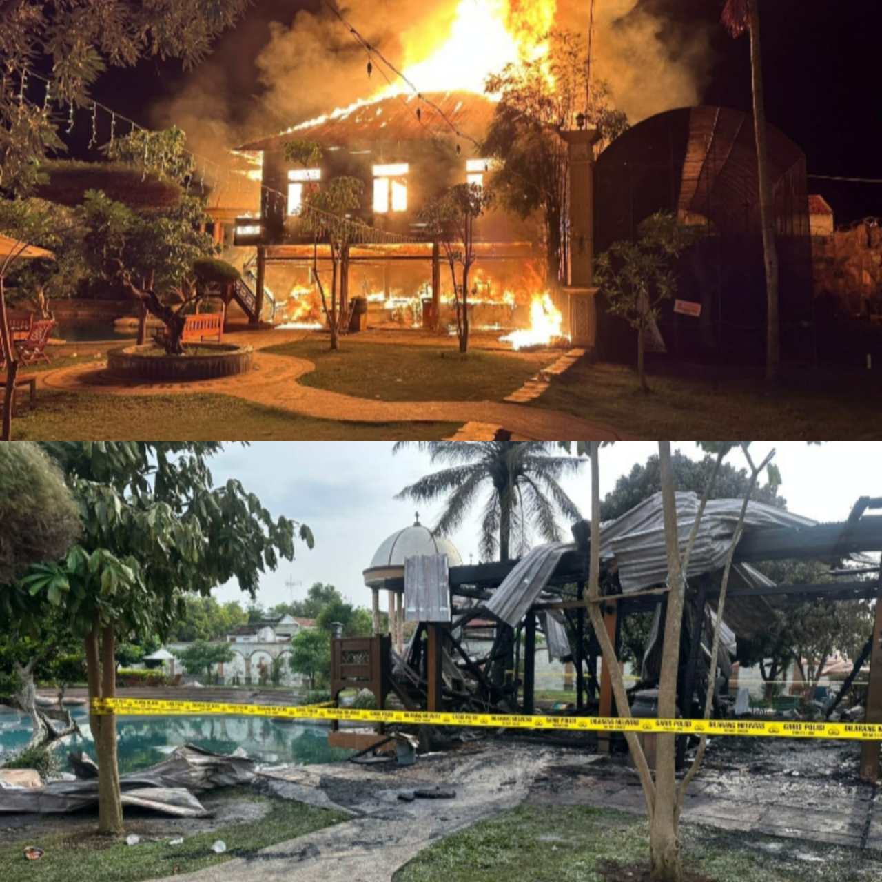 Kebakaran Cafe dan Homestay di Babat Lamongan, Tiga Orang Tewas