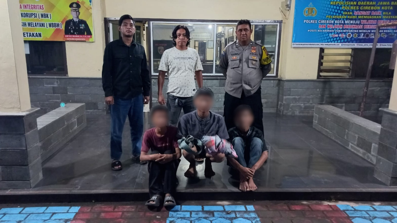 Tiga Remaja Diamankan Polsek Kapetakan, Diduga Terlibat Perang Sarung di Perbatasan Desa Kertasura d