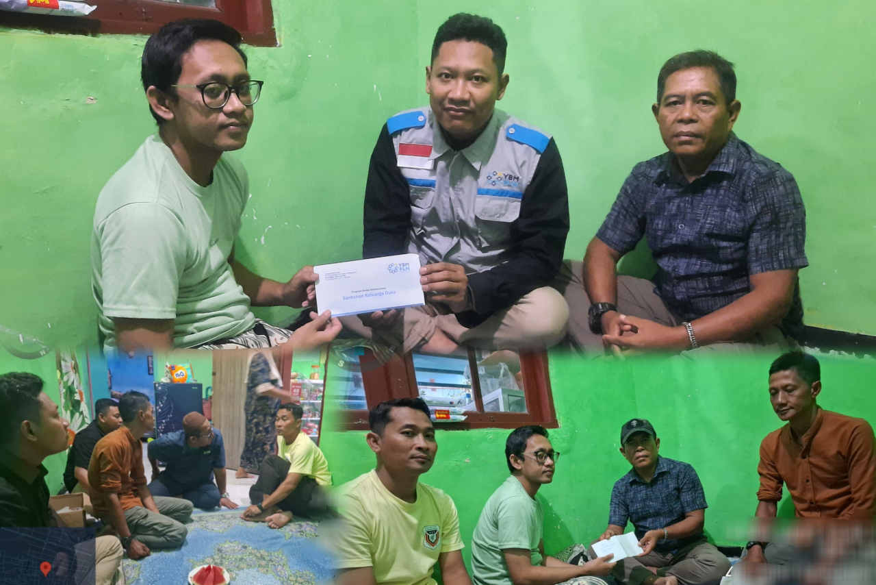 YBM PLN UIP JBTB Bersama Karyawan TAD Takziah dan Salurkan Santunan untuk Keluarga Almarhum Sutiyo