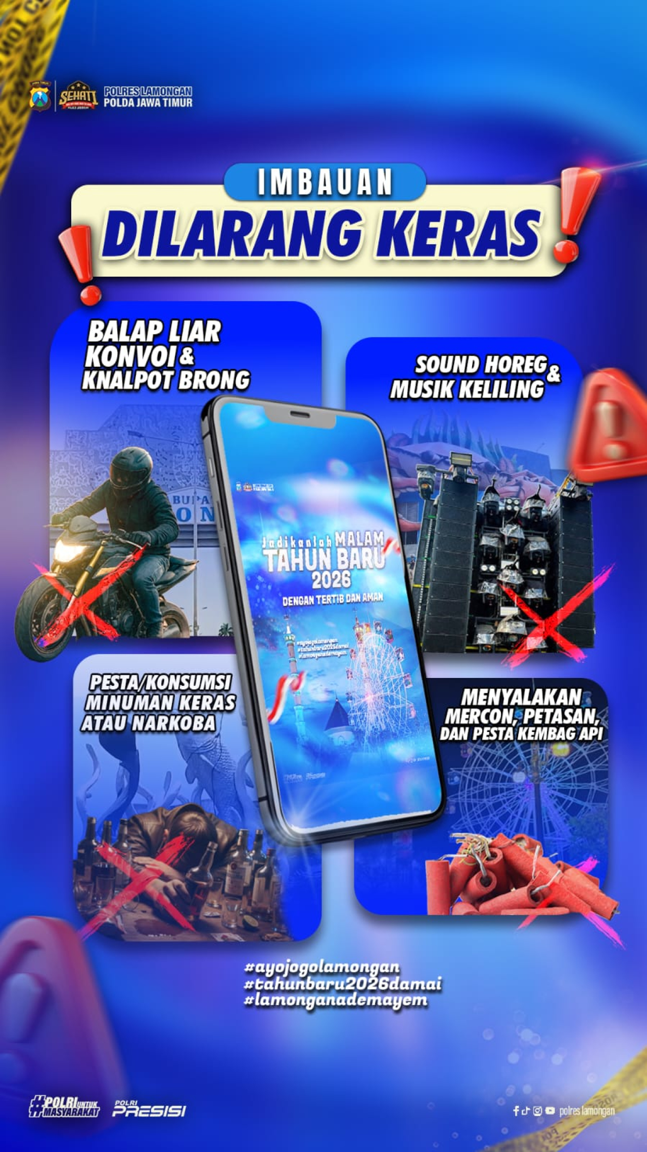 Polres Lamongan Sampaikan Imbauan Kamtibmas Jelang Perayaan Tahun Baru 2026