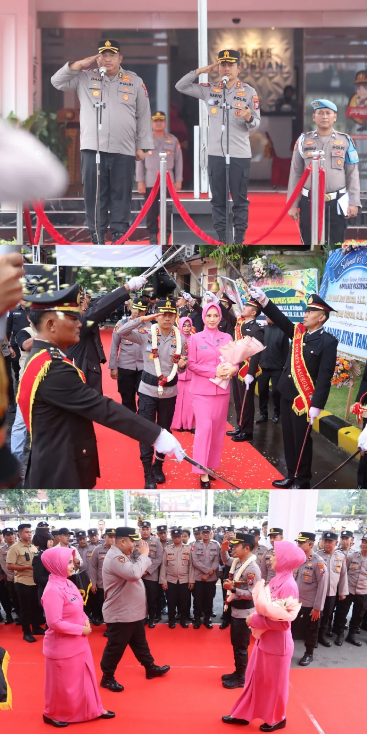 Isak Bangga di Balik Tradisi Payung Pora: Kegiatan Serah Terima Jabatan Kapolres Pasuruan
